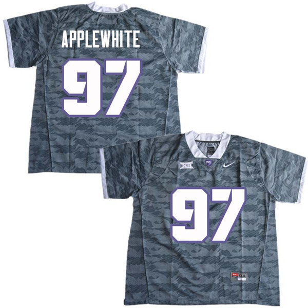 Men #97 Christian Applewhite TCU Horned Frogs College Football Jerseys Sale-Gray - Click Image to Close